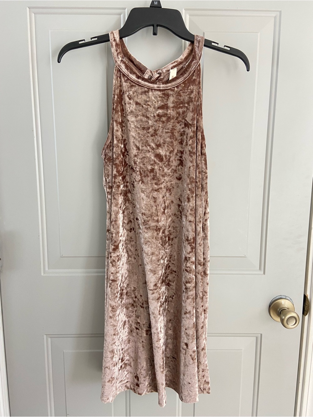 Wishlist Crushed Velvet Midi Dress in Blush